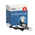 Pack of 6 30mm, IP67 LED Decking Light Blue