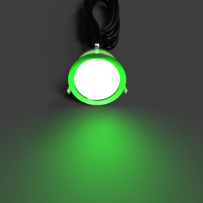 39.5mm, RGB IP67 LED Decking Light - Green