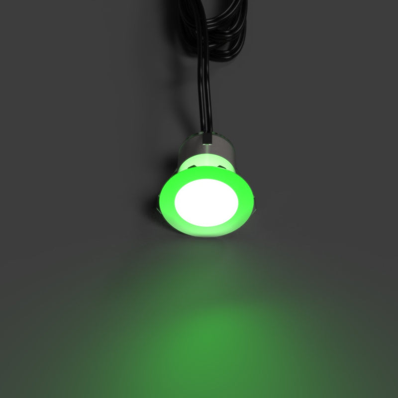 30mm, RGB IP67 LED Decking Light - Green