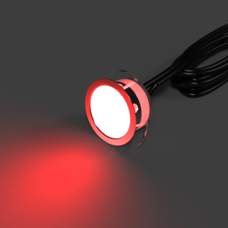 39.5mm, RGB IP67 LED Decking Light - Red