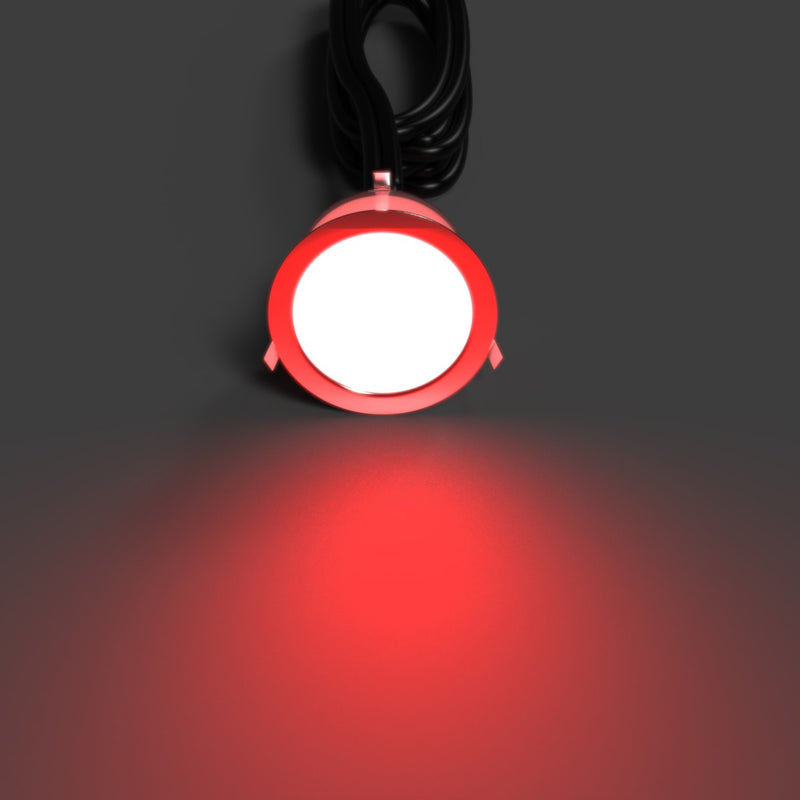 39.5mm, RGB IP67 LED Decking Light - Red