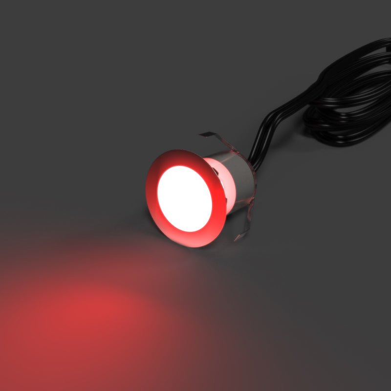 30mm, RGB IP67 LED Decking Light - Red