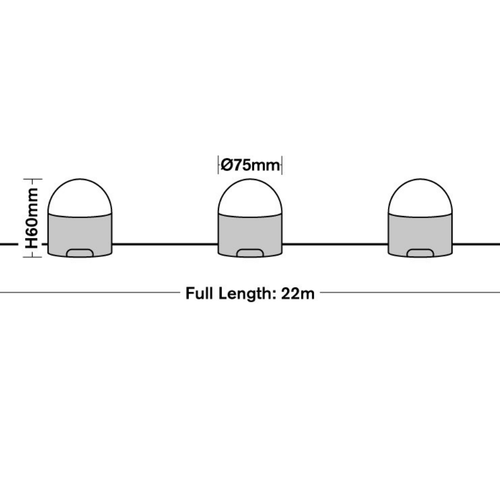 LED Festoon work lights with dimensions