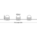 Outline of a Festoon work light with dimensions