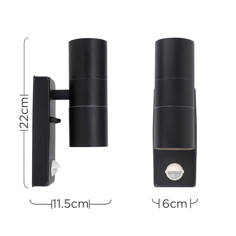 Up/Down Outdoor Wall Light with dimensions