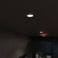 Chrome downlight zoomed in a row of 3