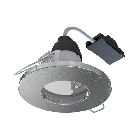 Brushed Chrome Fixed IP44 LED Downlight