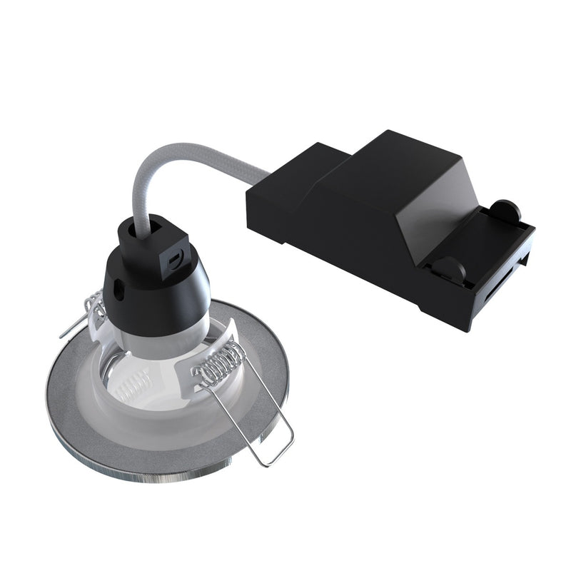 Brushed Chrome Fixed IP44 LED Downlight - Back