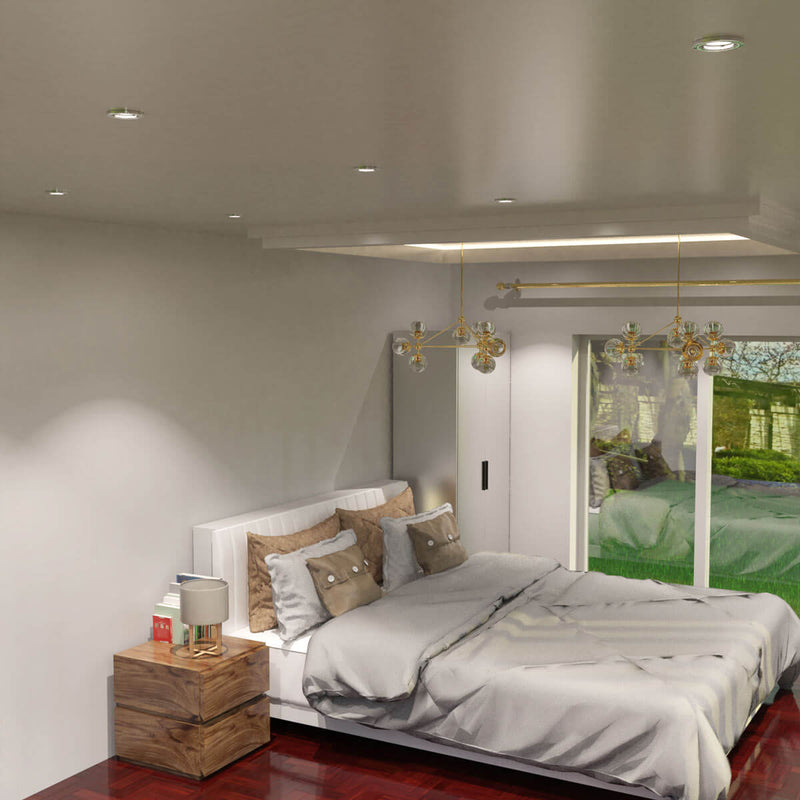 Pack of 10 Recessed GU10 Spot Light in Brushed Chrome Finish