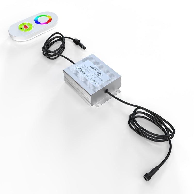 Pro IP67 RGB LED Controller Kit With Remote Control For Decking Lights - Angled Shot