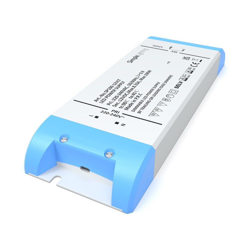 100w Dimmable LED Driver, Leading or Trailing Edge - 12v or 24v