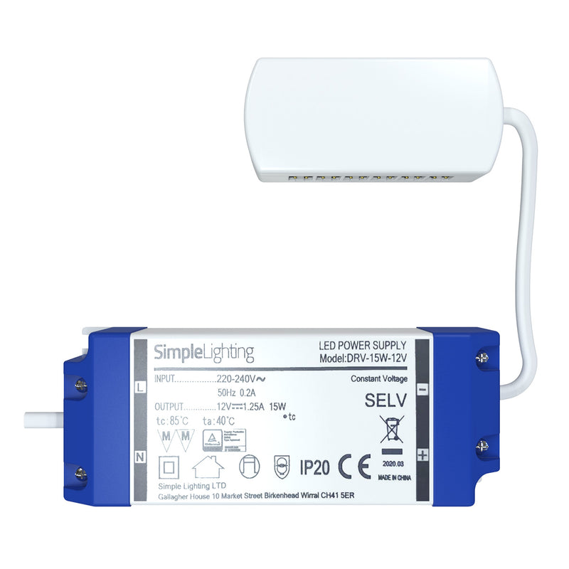 Top shot of a 15w LED driver with 6 ports