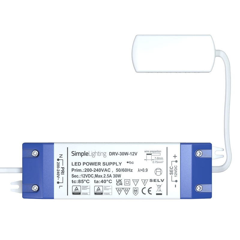 Top shot of a 30W LED power supply with 6 ports