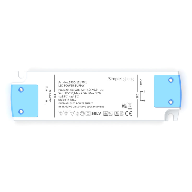 front view of 30w dimmable led driver