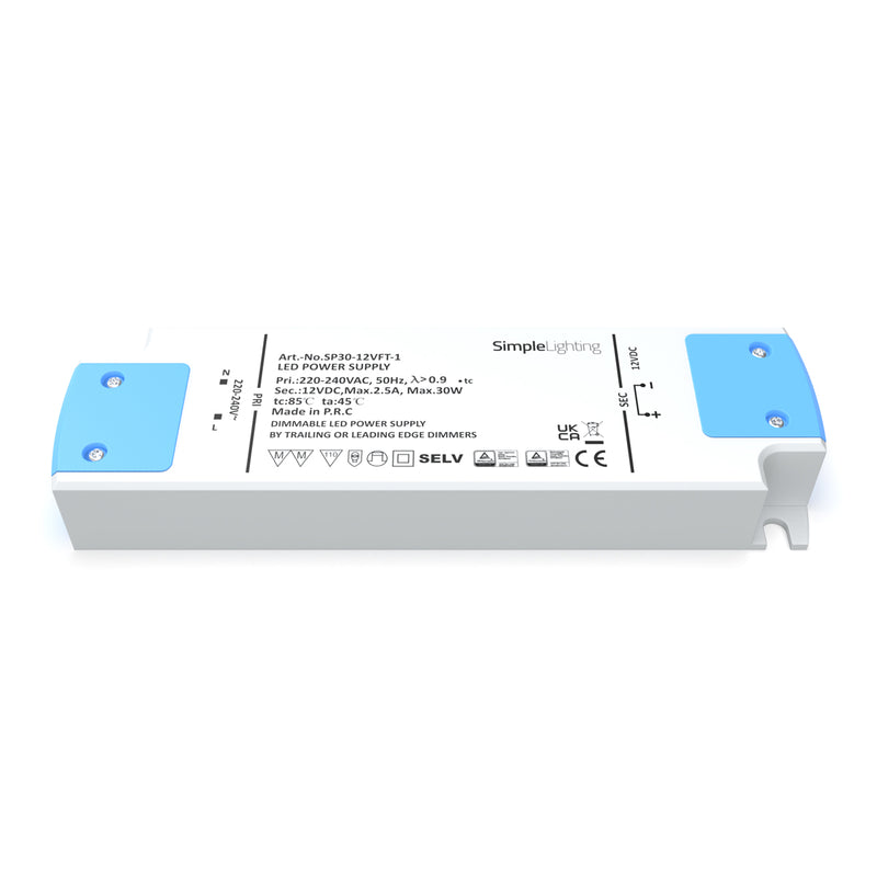 30w dimmable led driver, dimmable by trailing or leading edge dimmers