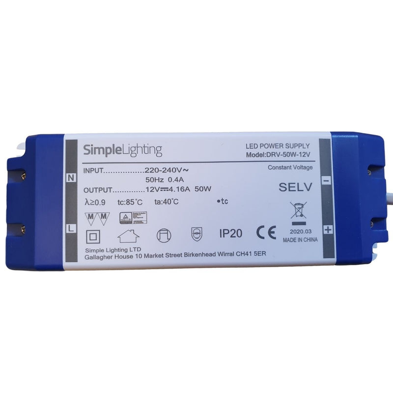 Front view of a 50W LED power supply