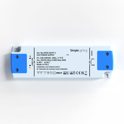 Dimmable 50W LED Driver, 12v or 24v DC