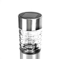 close up of the top of a stainless steel bollard stake light
