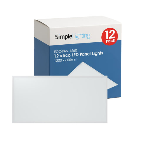 Pack of 12 LED Panel Light, 600 x 1200  – Natural or Cool White