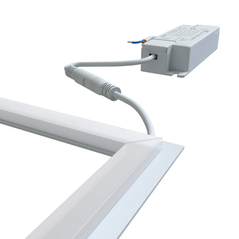 edge-lit LED panel with power supply side shot
