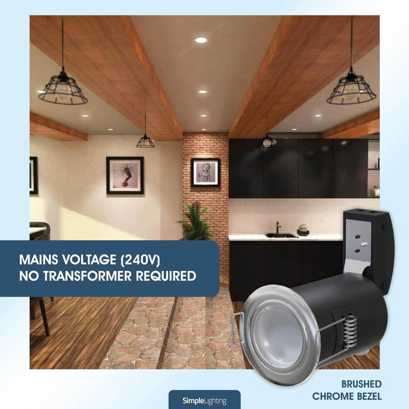 Die-Cast, Fire Rated LED Downlight, GU10, Dimmable, Twist and Lock. Choice of colours.