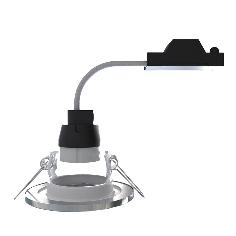 Fixed IP44 GU10 Downlights in Satin Nickel - 85mm (angle 3)