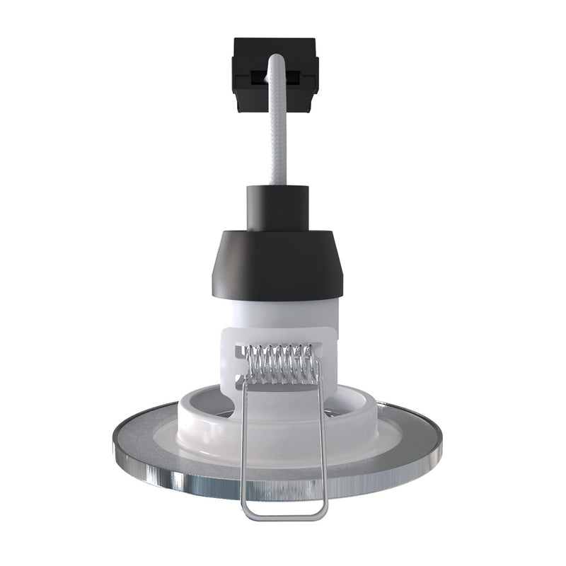 Fixed IP44 GU10 Downlights in Satin Nickel - 85mm (angle 5)