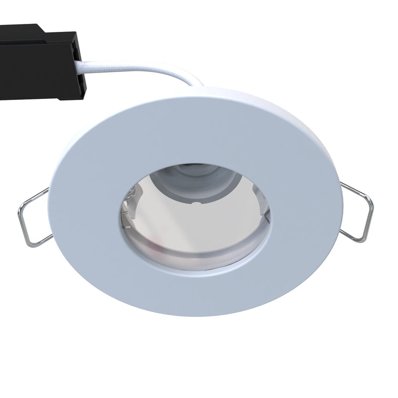 Fixed IP44 GU10 Downlights in White - 85mm (angle 6)