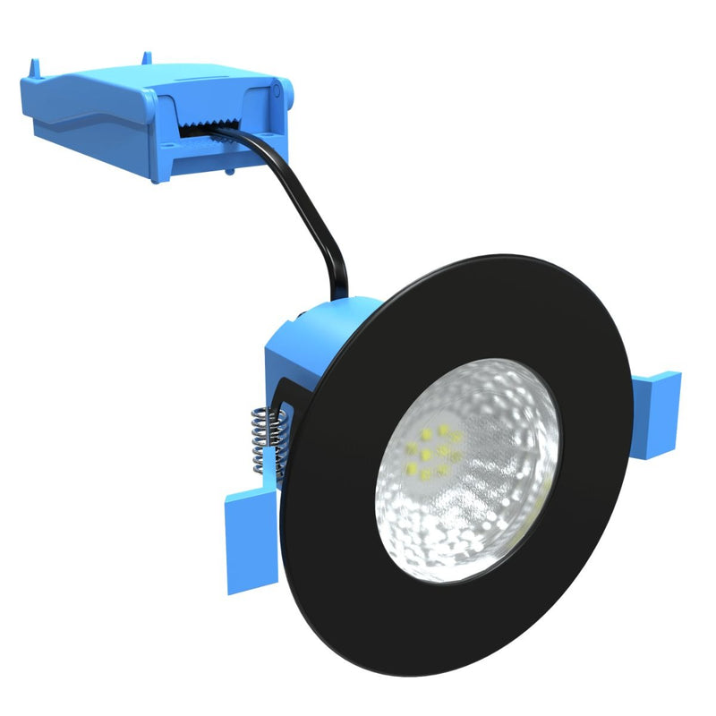 Black Fire Rated IP65 Downlight - Side
