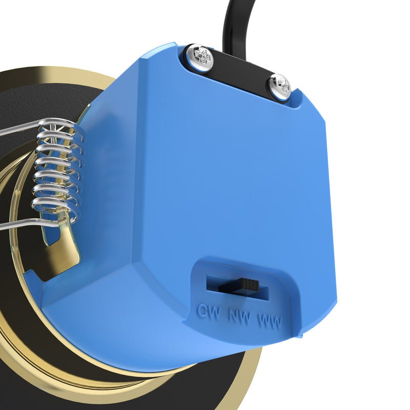 back of a brass LED downlight