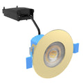 full shot of a brass LED downlight