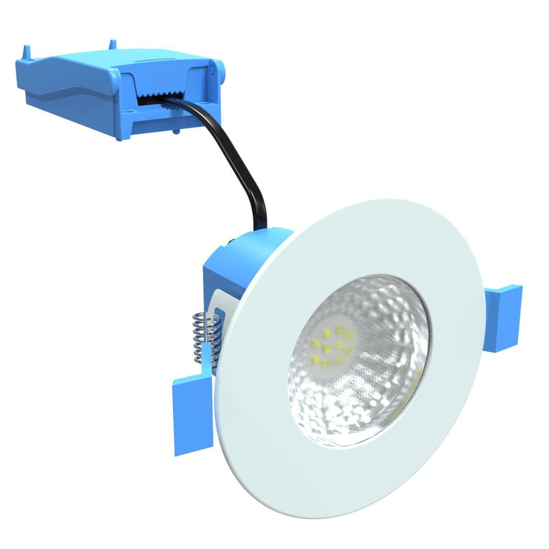 White Fire Rated IP65 Downlight - Side