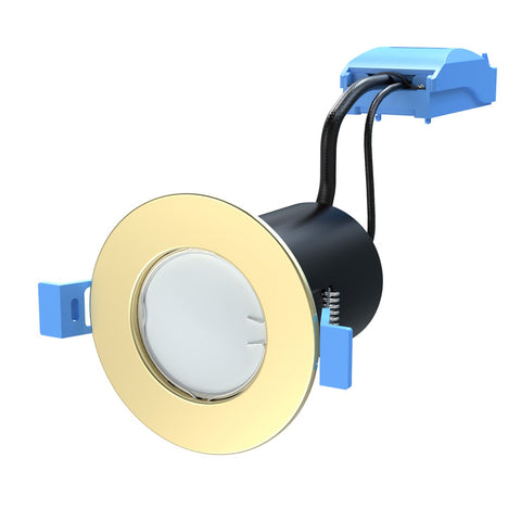 Matt Brass Fire Rated GU10 Dimmable Downlight (angle 1)