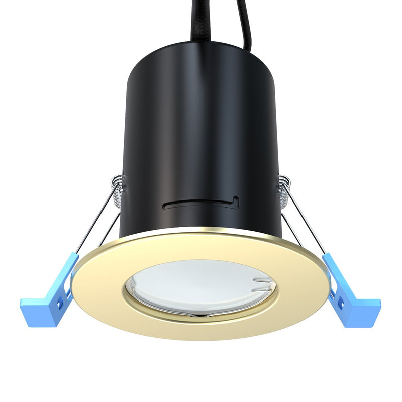 Matt Brass Fire Rated GU10 Dimmable Downlight (angle 5)