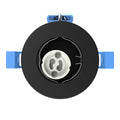 black fire-rated LED downlight without a cover