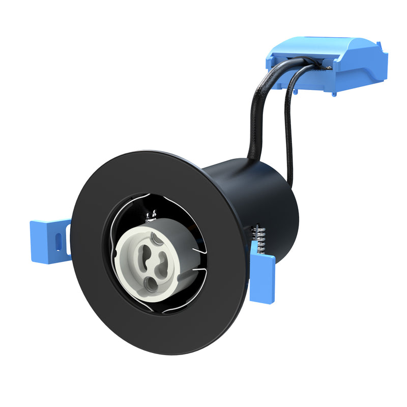 fire-rated LED downlight with a black finish without a bulb