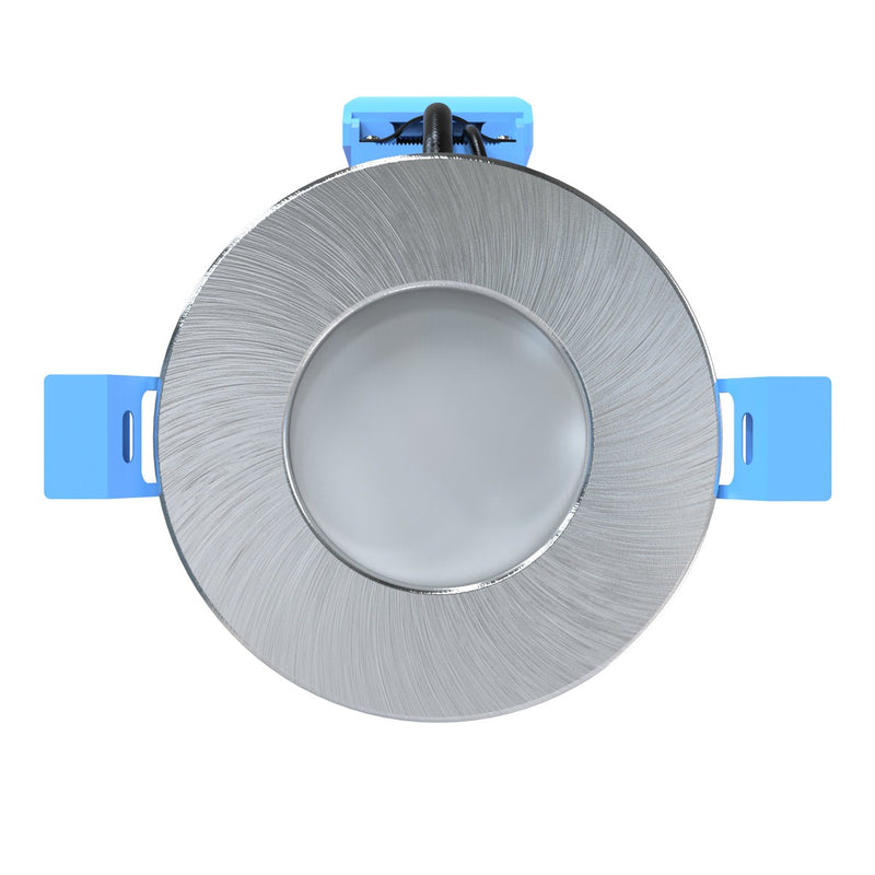 IP65 Shower Fixed Fire Rated Downlight - Brushed Chrome - Top