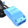 A zoomed-in image of the connector with the logo of Simple Lighting embedded in the surface.