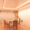 dining room with mounted chrome LED downlights
