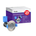 Pack fo 25 brushed chrome fire-rated downlights