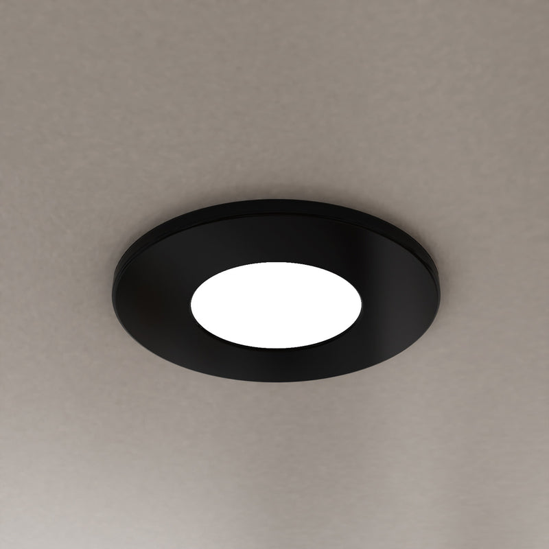 mounted matt black fire-rated downlight