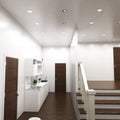entryway with brushed chrome downlights