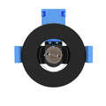 front of a matt black fire-rated downlight