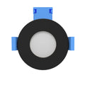 front of a matt black fire-rated LED downlight