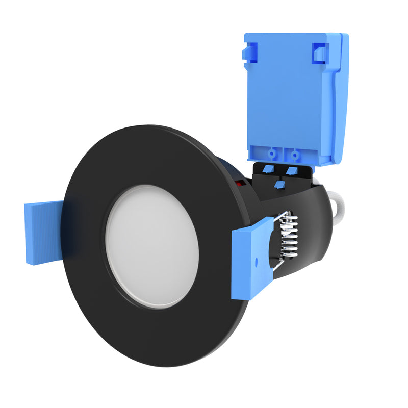 black fire-rated LED downlight