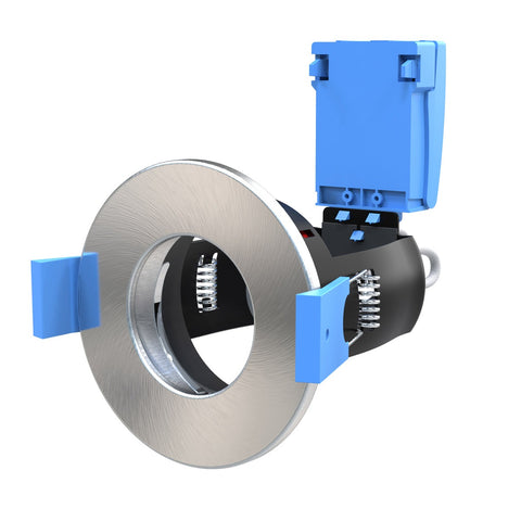 brushed chrome LED fire-rated downlight