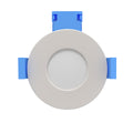 front of a white fire-rated LED downlight