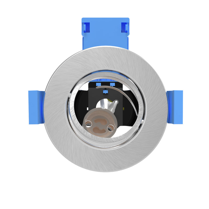 without cover brushed chrome fire-rated tilt downlight