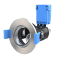 brushed chrome fire-rated downlight without a cover