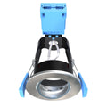 full shot of a brushed chrome downlight